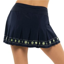 Women's skirt Lucky in Love Embroidered Performance Apparel Long Lurex Flora Border Skirt - midnight
