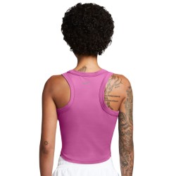 Women's top Nike One Fitted Dir-Fit Short Sleeve Crop Tank - playful pink/black