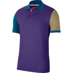 Men's Polo T-shirt Nike Polo Slim-Fit SS - court purple /green abyss/parachute beige