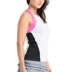 Women's top Lucky in Love Prep It Up Scuba High Neck Tank - white