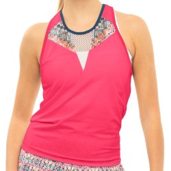 Women's top Lucky in Love Pretty in Ink Think Ink Bralette Tank - shocking pink