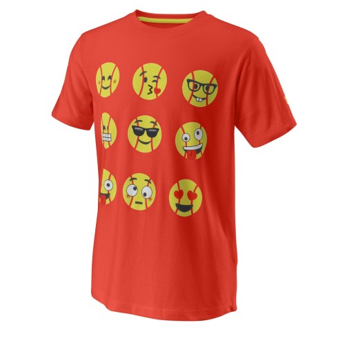 Boys' t-shirt Wilson Emoti-Fun Tech Tee B - fiesta Boys' t-shirt Wilson Emoti-Fun Tech Tee B - fiesta