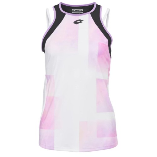 Women's top Lotto Top Ten W III Tank PRT PL - bright white/bellflo