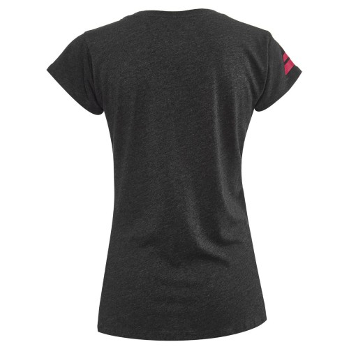 Women's T-shirt Babolat Exercise Flag Message Tee Women - black heather Women's T-shirt Babolat Exercise Flag Message Tee Women - black heather