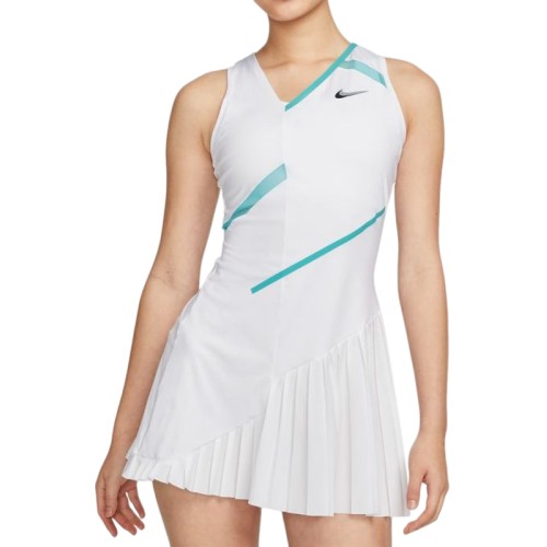 Women's dress Nike Court Dri-Fit Tennis Dress W - white/white/washed teal/wolf grey Women's dress Nike Court Dri-Fit Tennis Dress W - white/white/washed teal/wolf grey