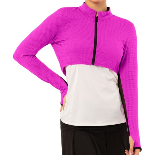 Women's long sleeve T-shirt Lucky in Love Rockin Rococo Cropped Moto Long Sleeve Women - pitaya Women's long sleeve T-shirt Lucky in Love Rockin Rococo Cropped Moto Long Sleeve Women - pitaya