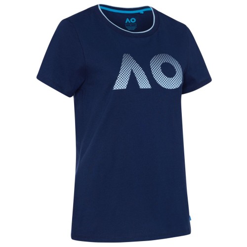 Women's T-shirt Australian Open T-Shirt AO Textured Logo - navy Women's T-shirt Australian Open T-Shirt AO Textured Logo - navy