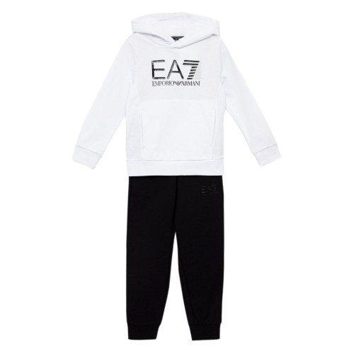 Boys' tracksuit EA7 Boys Jersey Tracksuit - white/black