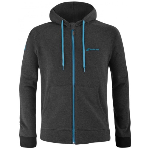 Men's Jumper Babolat Exercise Hood Jacket Men - black heather Men's Jumper Babolat Exercise Hood Jacket Men - black heather