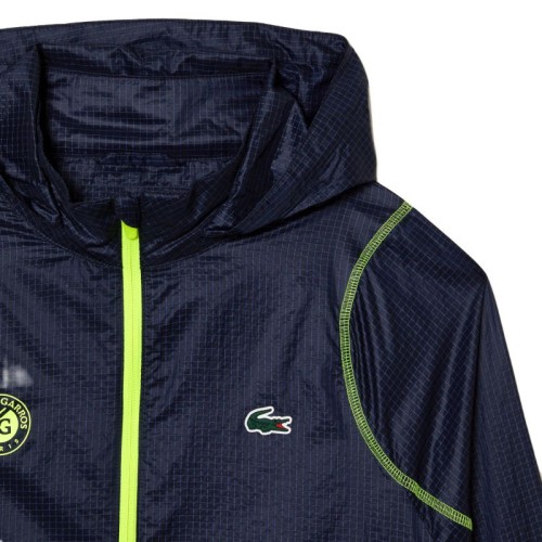 Men's Jumper Lacoste SPORT Roland Garros Edition After-Match Jacket - navy blue/yellow Men's Jumper Lacoste SPORT Roland Garros Edition After-Match Jacket - navy blue/yellow