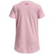 Girls' T-shirt Under Armour Girls' UA Tech Print Fill Big Logo Short Sleeve - pink sugar/charge