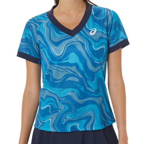 Women's T-shirt Asics Match Graphic SS Top - reborn blue Women's T-shirt Asics Match Graphic SS Top - reborn blue