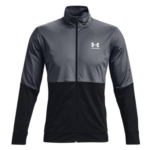 Men's Jumper Under Armour Men's UA Pique Track Jacket - black/white Men's Jumper Under Armour Men's UA Pique Track Jacket - black/white