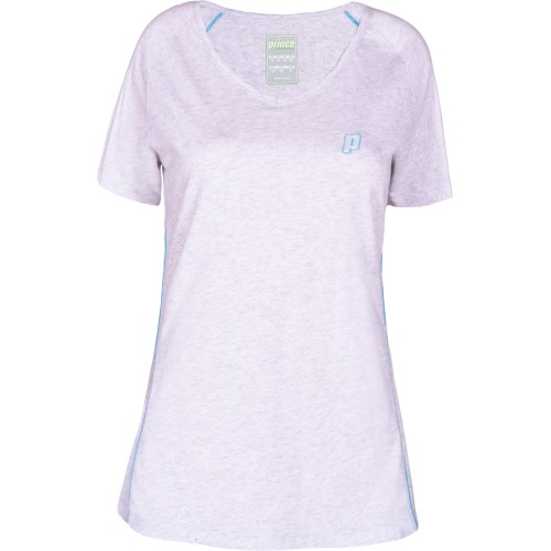 Women's T-shirt Prince V-Neck T-shirt - grey/azure