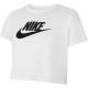 Girls' T-shirt Nike Sportswear Crop Futura Tee - white/black/black Girls' T-shirt Nike Sportswear Crop Futura Tee - white/black/black