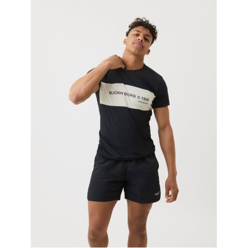 Men's T-shirt Bj_rn Borg Stockholm Blocked T-shirt M - black beauty Men's T-shirt Bj_rn Borg Stockholm Blocked T-shirt M - black beauty