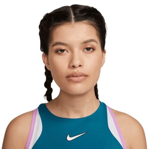 Women's dress Nike Court Dri-Fit Slam Dress - green abyss/football grey/white Women's dress Nike Court Dri-Fit Slam Dress - green abyss/football grey/white