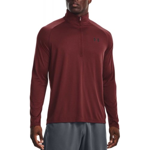Men's long sleeve T-shirt Under Armour UA Tech 2.0 1/2 Zip M - chestnut red/black Men's long sleeve T-shirt Under Armour UA Tech 2.0 1/2 Zip M - chestnut red/black