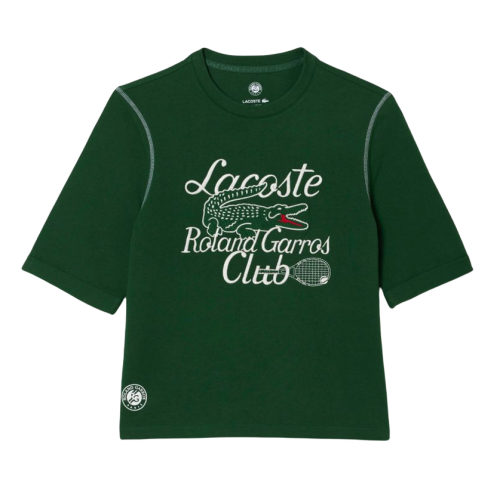 Women's T-shirt Lacoste SPORT Roland Garros Edition Heavy Jersey T-shirt - green