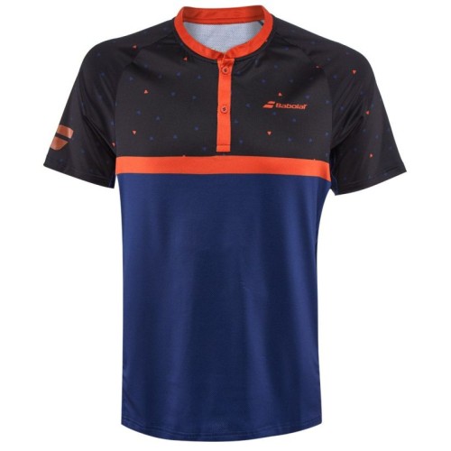 Boys' t-shirt Babolat Exercise Big Babolat Tee - black/estate blue Boys' t-shirt Babolat Exercise Big Babolat Tee - black/estate blue