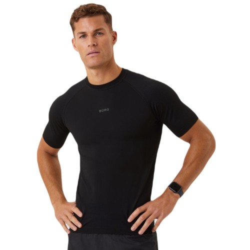 Men's T-shirt Bj_rn Borg Running Seamless T-Shirt - black beauty