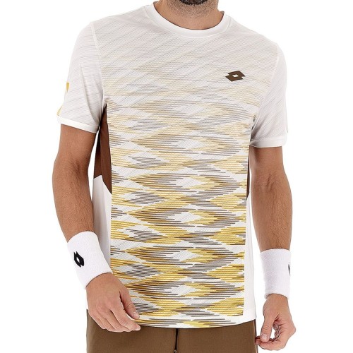 Men's T-shirt Lotto Tech I D4 Tee - bright white/teak brown Men's T-shirt Lotto Tech I D4 Tee - bright white/teak brown