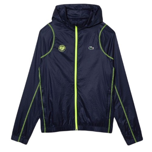 Men's Jumper Lacoste SPORT Roland Garros Edition After-Match Jacket - navy blue/yellow Men's Jumper Lacoste SPORT Roland Garros Edition After-Match Jacket - navy blue/yellow