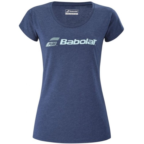 Women's T-shirt Babolat Exercise Glitter Tee W - estate blue heather Women's T-shirt Babolat Exercise Glitter Tee W - estate blue heather