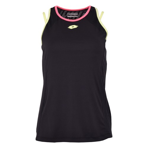 Women's top Lotto Superrapida W V Tank PL - all black