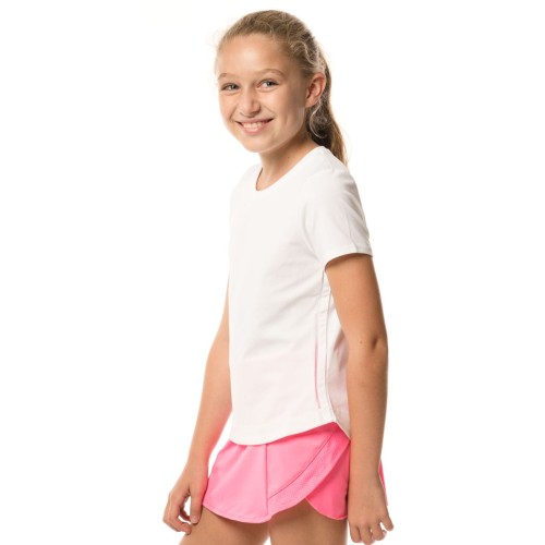 Girls' T-shirt Lucky in Love Core Dynamic High-Low S/S Girls - white Girls' T-shirt Lucky in Love Core Dynamic High-Low S/S Girls - white