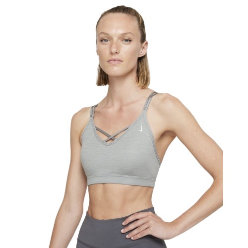 Women's bra Nike New York Indy Strappy Bra W - particle grey/pure/platinum