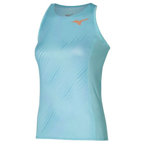 Women's top Mizuno Printed Tank - tanager turquoise Women's top Mizuno Printed Tank - tanager turquoise