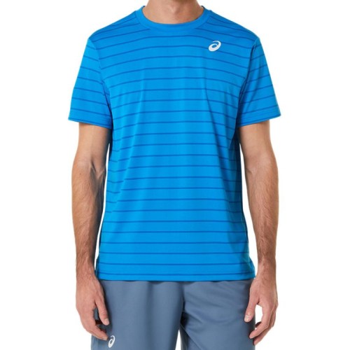 Men's T-shirt Asics Court Stripe SS Top - directoire blue