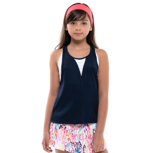 Girls' T-shirt Lucky in Love Techno Tropic Play All Day Layer Tank Girls - white/midnight