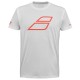 Boys' t-shirt Babolat Strike Cotton T-Shirt Jr - white/strike red Boys' t-shirt Babolat Strike Cotton T-Shirt Jr - white/strike red