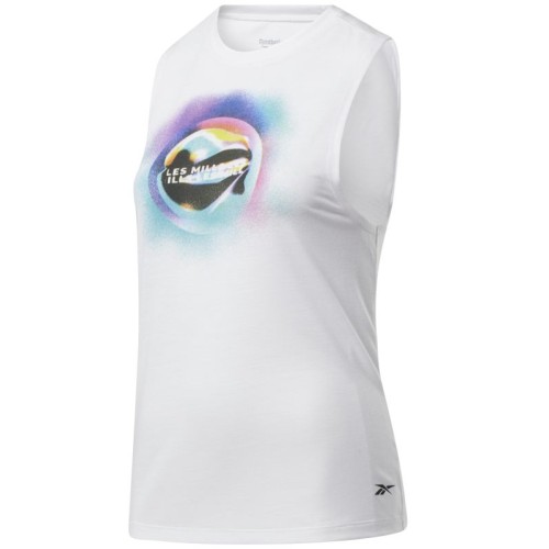 Women's T-shirt Reebok LM Graphic Muscle Tank W - white Women's T-shirt Reebok LM Graphic Muscle Tank W - white