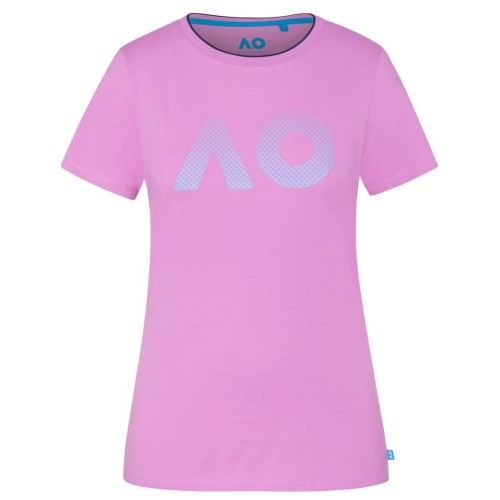 Women's T-shirt Australian Open T-Shirt AO Textured Logo - opera mauve