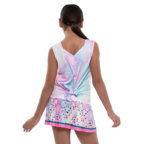 Girls' T-shirt Lucky in Love Novelty Print Animoji Love Tie Back Tank Girls - multicolor Girls' T-shirt Lucky in Love Novelty Print Animoji Love Tie Back Tank Girls - multicolor
