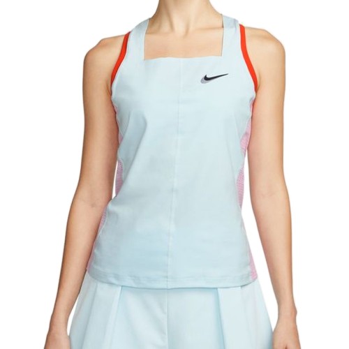 Women's top Nike Court Dri-Fit Slam Tank - glacier blue/light arctic pink/team orange/black