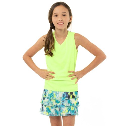 Girls' T-shirt Lucky in Love Girls Eyelet Go Lightweight Rib Tank - orange frost Girls' T-shirt Lucky in Love Girls Eyelet Go Lightweight Rib Tank - orange frost