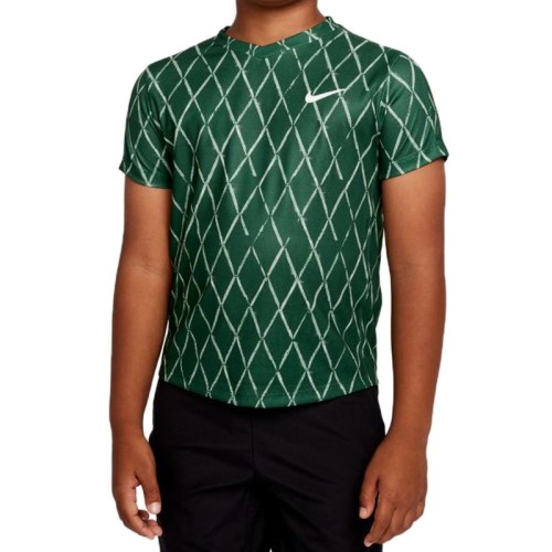 Boys' t-shirt Nike Court Dri-Fit Victory SS Top Printed - gorge green/white Boys' t-shirt Nike Court Dri-Fit Victory SS Top Printed - gorge green/white