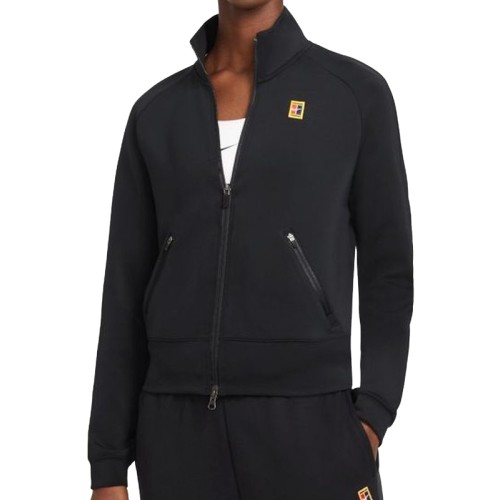 Women's jumper Nike Court Heritage Jacket FZ W - black/black Women's jumper Nike Court Heritage Jacket FZ W - black/black