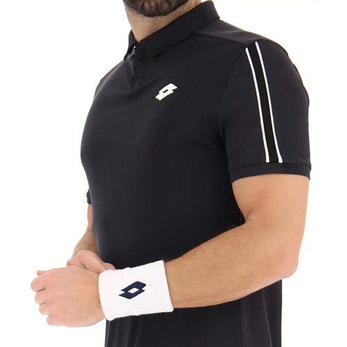 Men's Polo T-shirt Lotto Squadra II Polo - all black Men's Polo T-shirt Lotto Squadra II Polo - all black