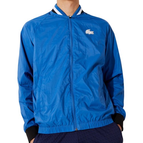 Men's Jumper Lacoste Men’s SPORT Light Water-Resistant Teddy Jacket - blue/white/black Men's Jumper Lacoste Men’s SPORT Light Water-Resistant Teddy Jacket - blue/white/black