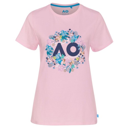 Women's T-shirt Australian Open T-Shirt Flower Logo - pink Women's T-shirt Australian Open T-Shirt Flower Logo - pink