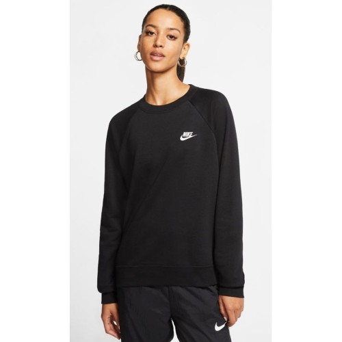 Women's jumper Nike Essential Crew Fleece - black/white Women's jumper Nike Essential Crew Fleece - black/white