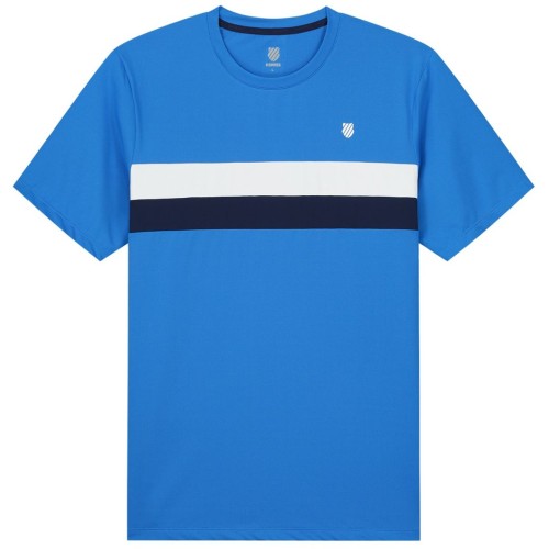 Boys' t-shirt K-Swiss Tac Core Team Stripe Crew B - french blue Boys' t-shirt K-Swiss Tac Core Team Stripe Crew B - french blue