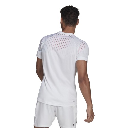 Men's T-shirt Adidas Melbourne Tee M - white/black/legacy burgundy Men's T-shirt Adidas Melbourne Tee M - white/black/legacy burgundy