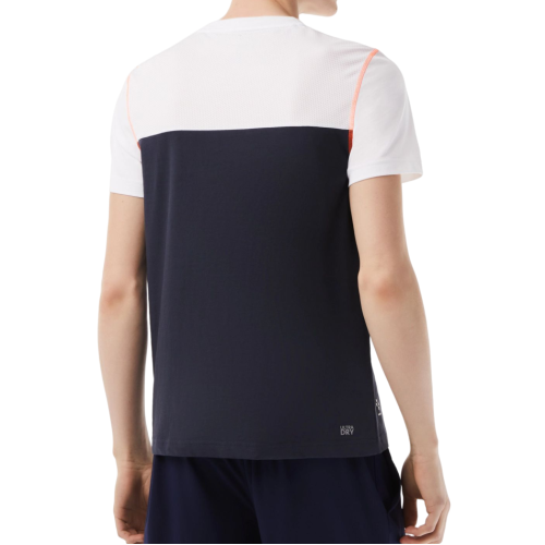 Men's T-shirt Lacoste SPORT x Daniil Medvedev Jersey T-Shirt - white/blue/orange Men's T-shirt Lacoste SPORT x Daniil Medvedev Jersey T-Shirt - white/blue/orange