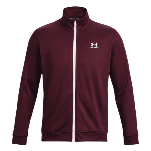 Men's Jumper Under Armour Sportsyle Tricot Jacket - dark maroon/white Men's Jumper Under Armour Sportsyle Tricot Jacket - dark maroon/white